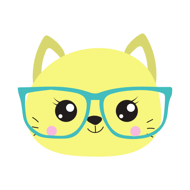 Hipster Cat, Cat With Glasses, Cute Cat, Kitten by Jelena Dunčević