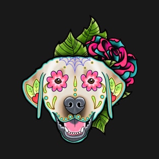 Labrador Retriever in Yellow - Day of the Dead Sugar Skull Dog T-Shirt