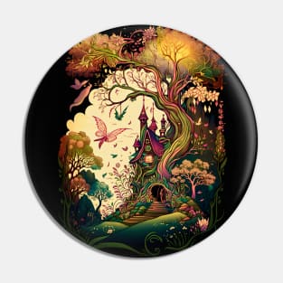 Fairy Fantasy Tree House Pin