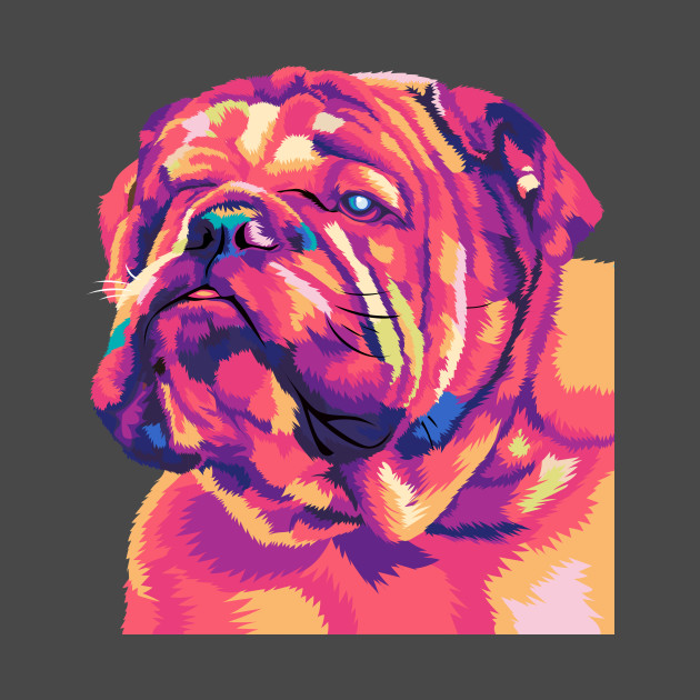 Great Bull Dog with PopArt Colour by Tupai Art