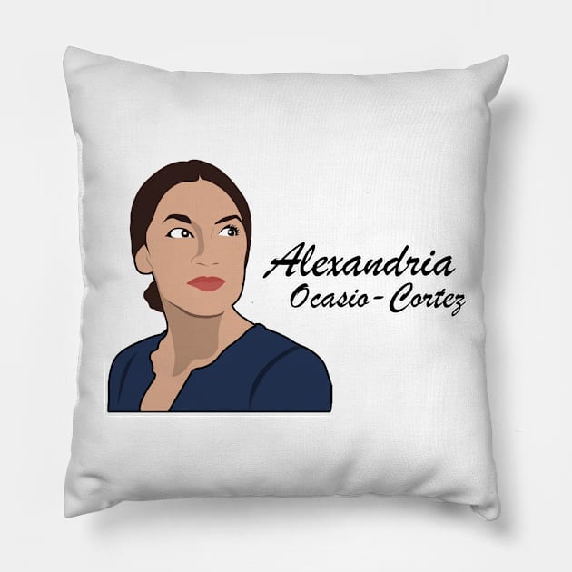 Alexandria Ocasio-Cortez - Cartoon Art Pillow by TheTeePot