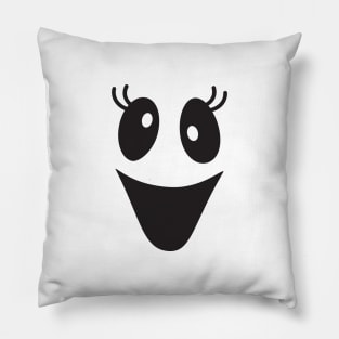 Happy Girl Ghost Face Pillow