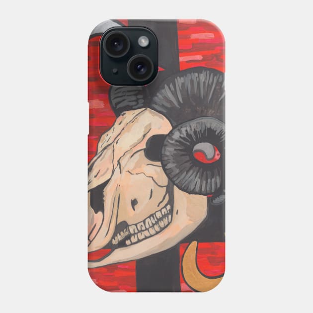 Goat occult skull Phone Case by deadblackpony