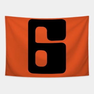 Retro Futuristic Sport Uniform Number Six Tapestry