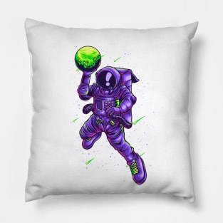 Astronaut Slamdunk Illustration Pillow