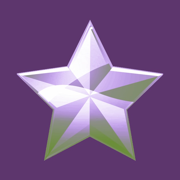 Genderqueer Pride Shiny Faceted Star by VernenInk