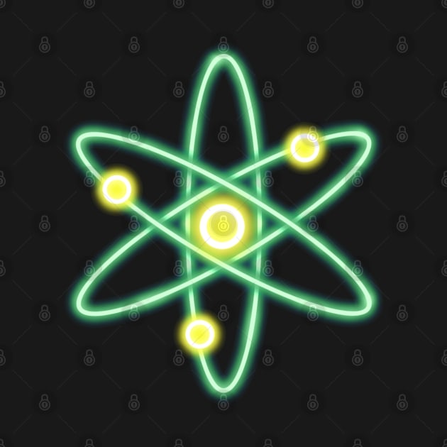 Green Neon Cosmos Atom by Milasneeze