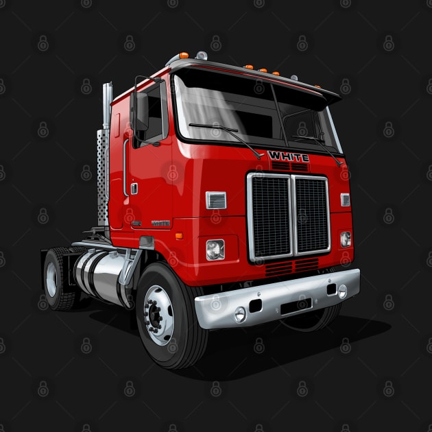 1980 White Road Commander 2 Cabover Truck in red by candcretro