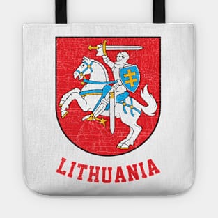 Lithuania - Vintage Distressed Style Crest Design Tote