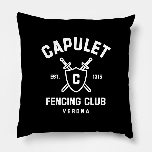 Capulet Fencing Club - Romeo & Juliet Pillow by codeclothes