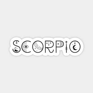 Scorpio celestial typography Magnet