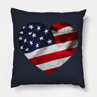 I <3 America USA flag heart design Pillow