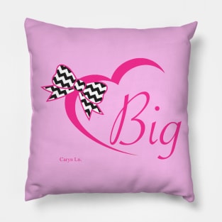 Big sister - Heart and Chevron Bow Pillow