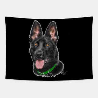 Black German Shepherd Dog Loyal Obedient Fearless Tapestry