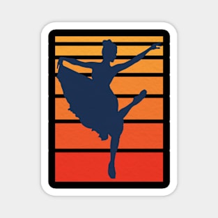 Retro Ballerina Silhouette Magnet