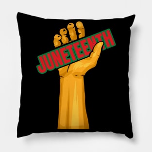 Raised Hand Raise Your Fist Freedom Day Logo Juneteenth Pillow