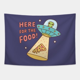 Alien Here For The Food Pizza Funny Doodle Tapestry