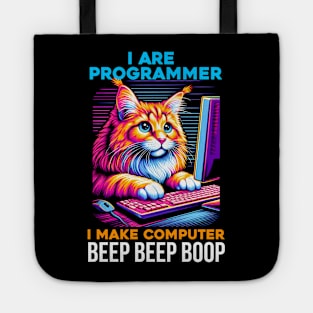 I Are Programmer Computer Cat Beep Boop I Funny IT Classic Tote