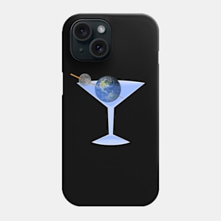 Cosmos-politan Earth Moon Olives Martini Glass Phone Case