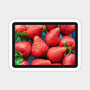 Fresh healthy strawberries, Fruit background Magnet