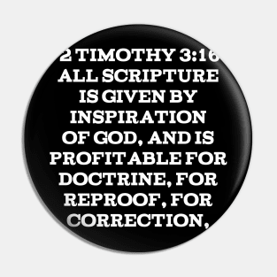 2 Timothy 3:16 King James Version (KJV) Bible Verse Typography Pin