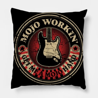 Retro Style Mojo Workin’ Blues Emblem Pillow