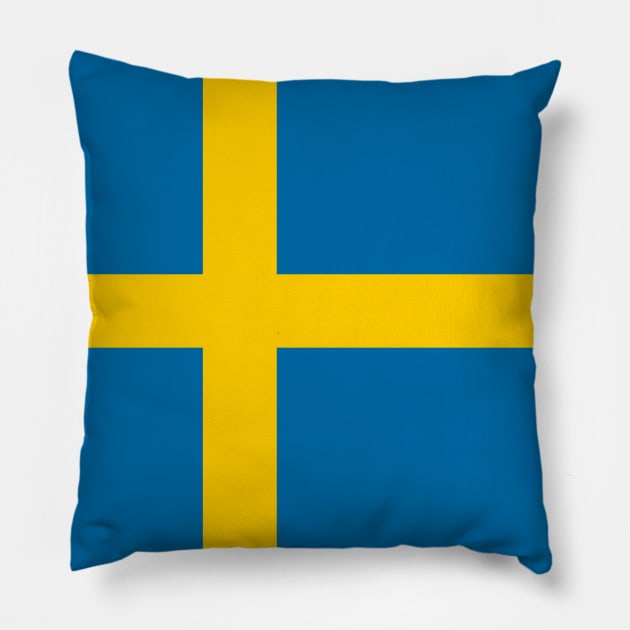 Sweden Flag Pillow by DetourShirts