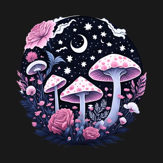 Mushrooms and Roses by Shaymalily