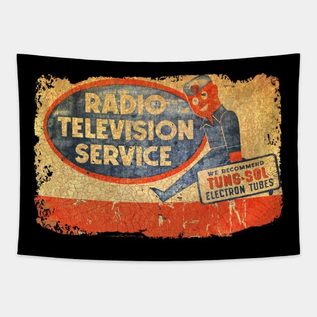 Television and Radio tube repair Tapestry by Midcenturydave