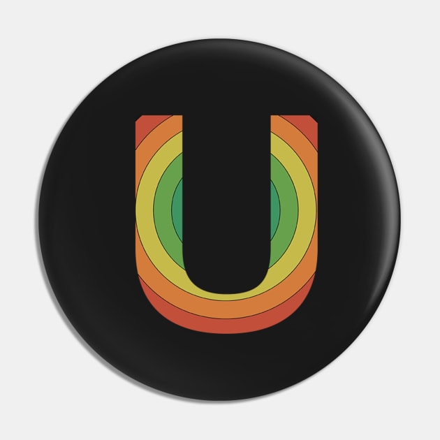 Retro Rainbow 'U' Sticker Pin by marissasiegel