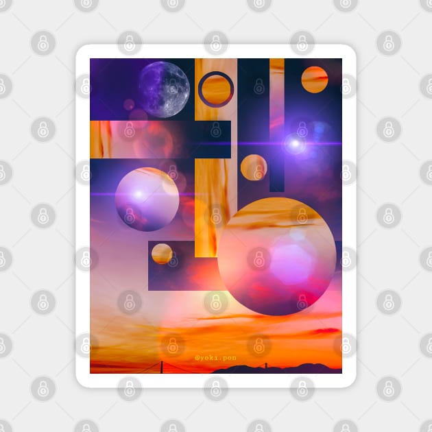 Sunset Illusion Magnet by Yokipon Art