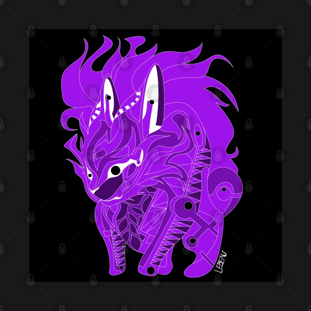 esquilax rabbit hunger of fire ecopop kaiju beast art in black purple by jorge_lebeau