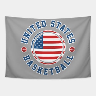 United States Basketball - Amereican Flag Tapestry