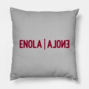 Enola Alone, burgundy Pillow