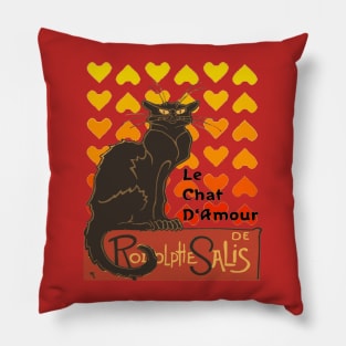 Le Chat D Amour Valentine Cat With Lovehearts Pillow