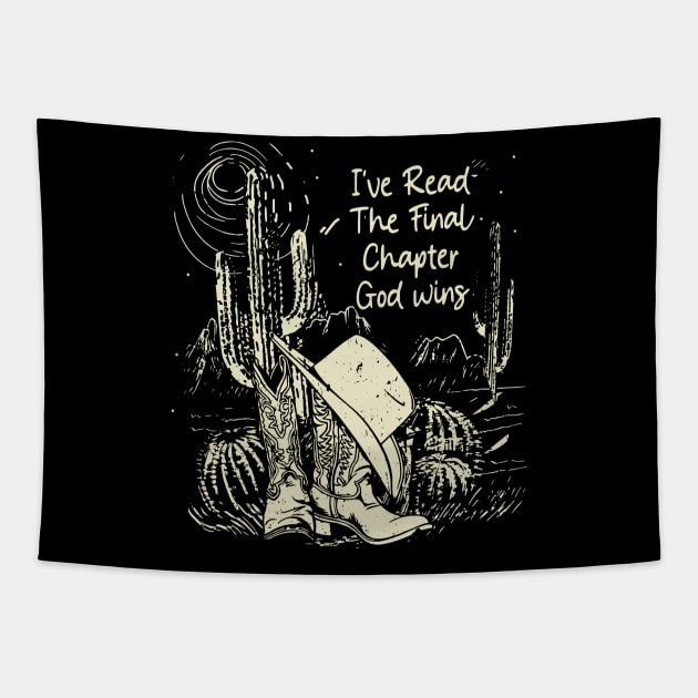 I've Read The Final Chapter God Wins Boots Desert Tapestry by Beard Art eye