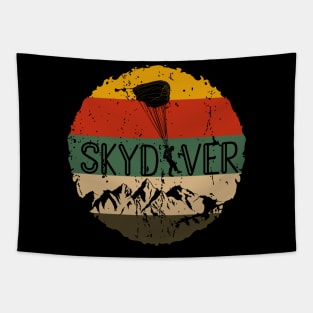 Retro Vintage Skydiver Skydiving Parachuting Skydive Gift Tapestry