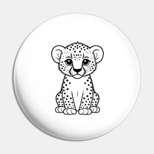 Cute Baby Cheetah Animal Outline Pin