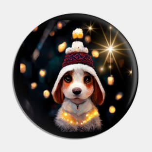 Christmas beagle - xmas dog, cute dog, perfect for kids Pin