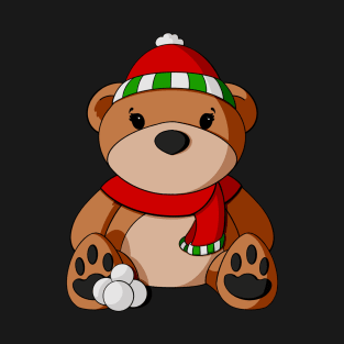 Snowball Fight Teddy Bear T-Shirt