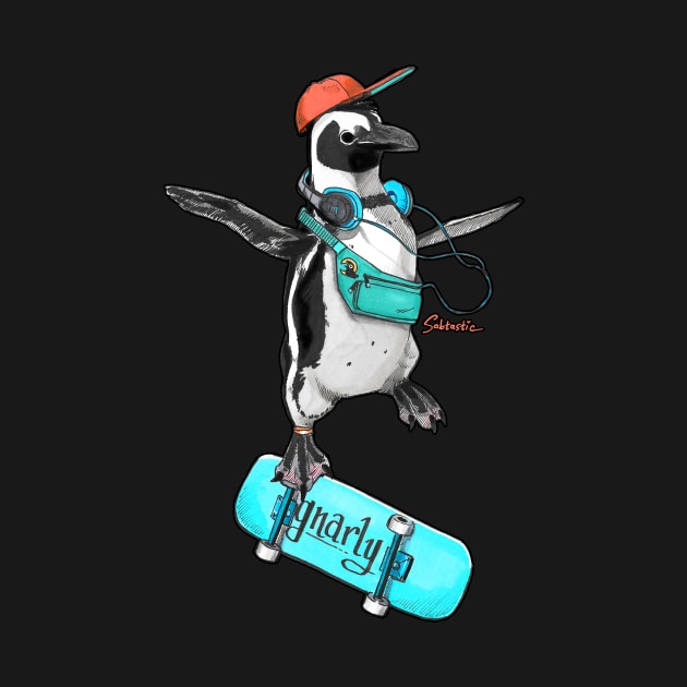 Gnarly Skater Penguin by Sabtastic