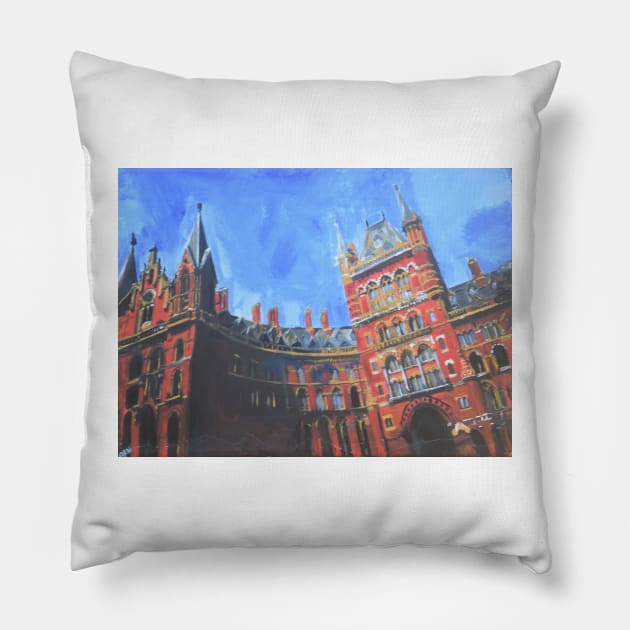 St Pancras Station, London Pillow by golan22may