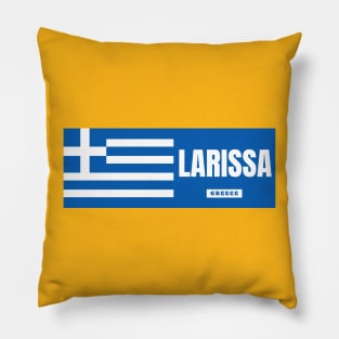 Larissa City with Greek Flag Pillow