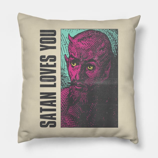 satan loves you Pillow by moronicart