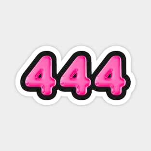 444 angel number pink Magnet