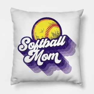 Retro Softball Mom Mother's Day Pillow