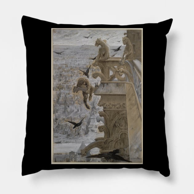 Rediscovered Art: Notre Dame de Paris Pillow by Ofeefee