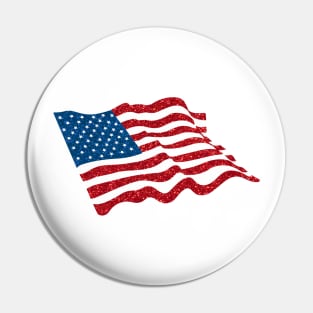 American Flag Glitter Sticker Pin