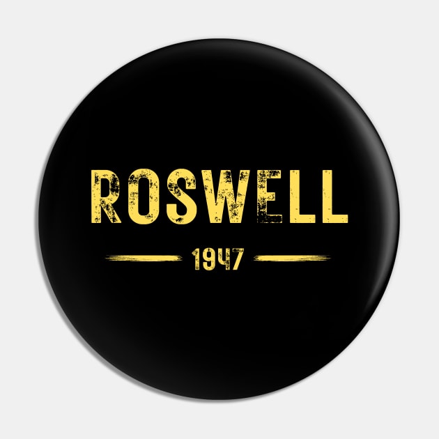 Roswell 1947 UFO - Flying Saucer Crash Pin by Paranormalshirts