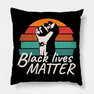 Black Lives Matter Retro Sunset Pillow